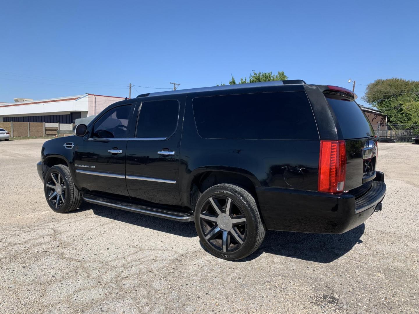 2008 Black /Black Cadillac Escalade ESV (1GYFK66818R) with an 6.2L V8 OHV 16V engine, AUTOMATIC transmission, located at 1830 North Belt Line Road, Irving, TX, 75061, (469) 524-0199, 32.834373, -96.993584 - CASH CASH CASH CASH CASH CASH - Photo#3