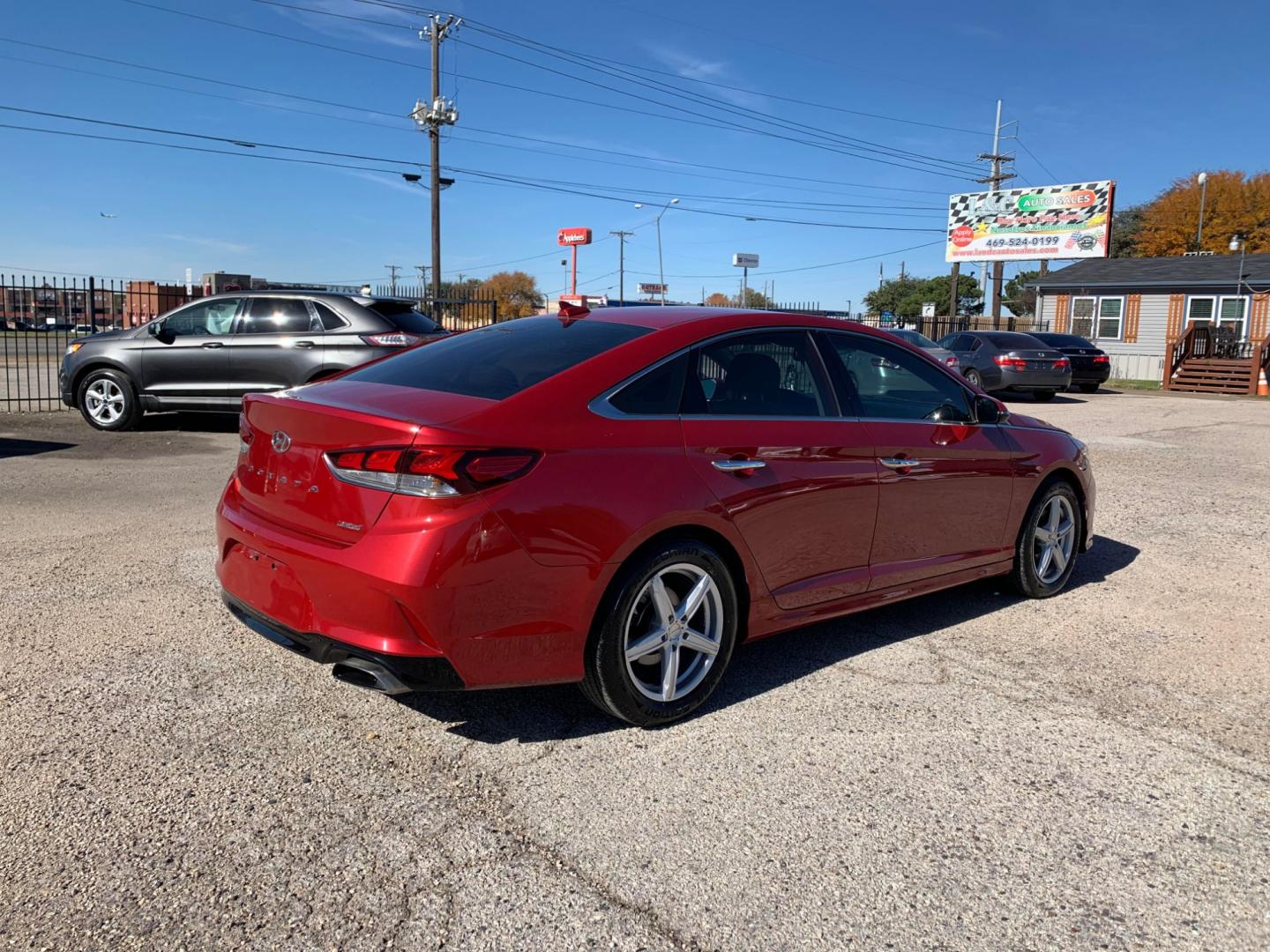 2018 Maroon /Tan Hyundai Sonata Sport (5NPE34AF8JH) with an 2.4L L4 DOHC 16V engine, AUTOMATIC transmission, located at 1830 North Belt Line Road, Irving, TX, 75061, (469) 524-0199, 32.834373, -96.993584 - Photo#3