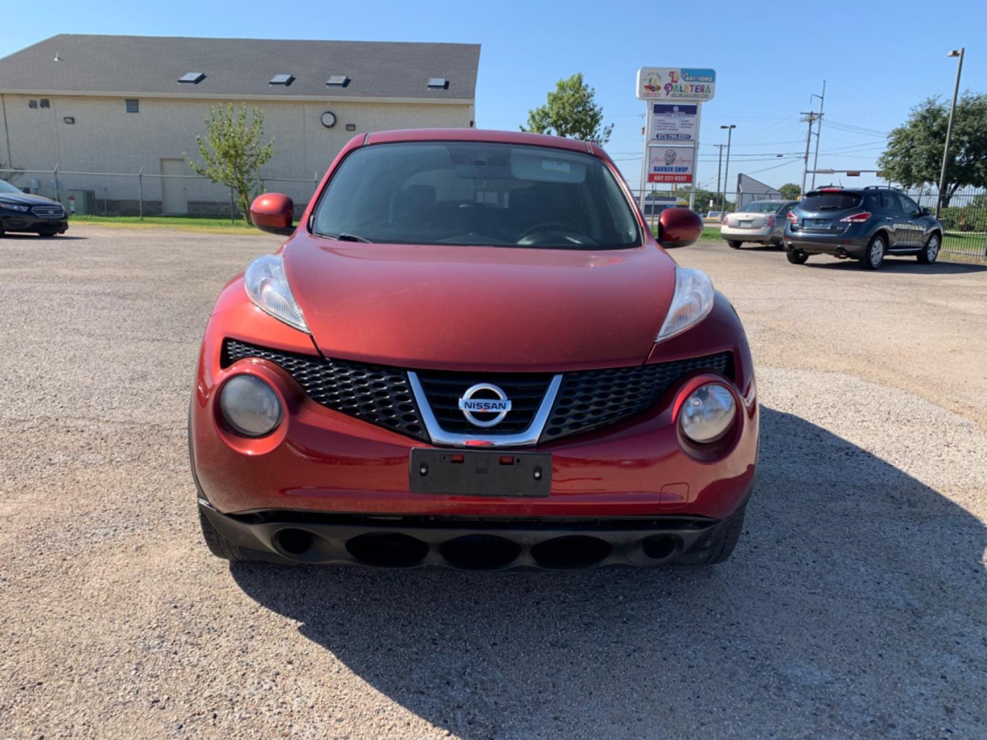 2012 Maroon /Black Nissan Juke S FWD (JN8AF5MR2CT) with an 1.6L L4 DOHC 16V engine, Automatic transmission, located at 1830 North Belt Line Road, Irving, TX, 75061, (469) 524-0199, 32.834373, -96.993584 - Photo#1