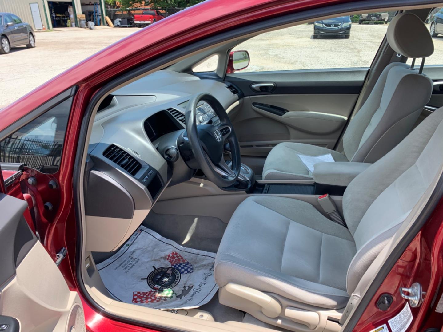 2009 Maroon /Tan Honda Civic LX (1HGFA16569L) with an 1.8L 1799cc GAS MFI type R18A1 - 4 valve SOHC engine, Automatic transmission, located at 1830 North Belt Line Road, Irving, TX, 75061, (469) 524-0199, 32.834373, -96.993584 - Photo#5