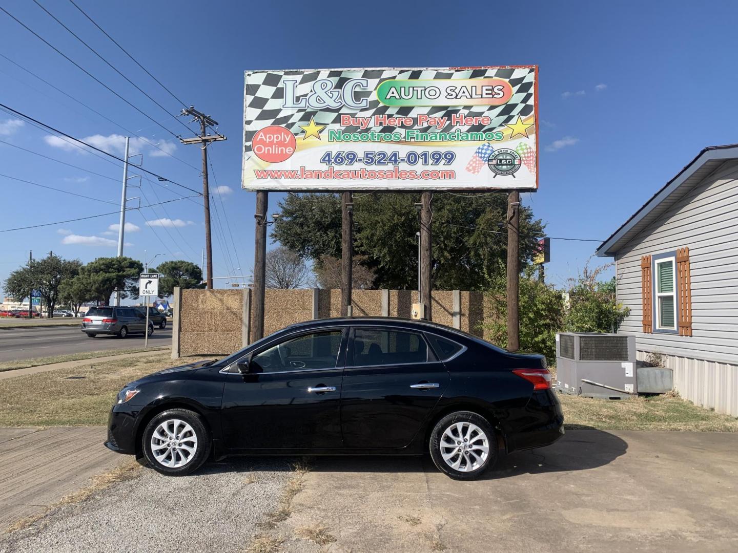 2019 Black /Black Nissan Sentra S CVT (3N1AB7APXKY) with an 1.8L L4 SFI DOHC 16V engine, AUTOMATIC transmission, located at 1830 North Belt Line Road, Irving, TX, 75061, (469) 524-0199, 32.834373, -96.993584 - Photo#0