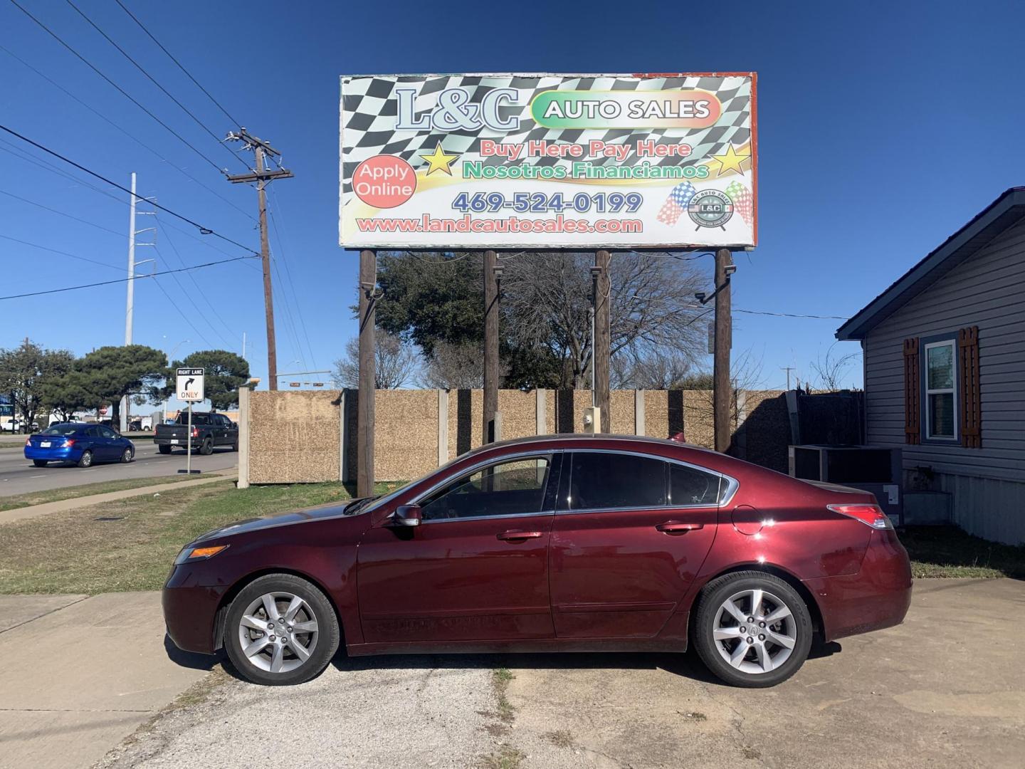 2012 Maroon /Tan Acura TL (19UUA8F26CA) with an 3.5L V6 SOHC 24V engine, Automatic transmission, located at 1830 North Belt Line Road, Irving, TX, 75061, (469) 524-0199, 32.834373, -96.993584 - Photo#0