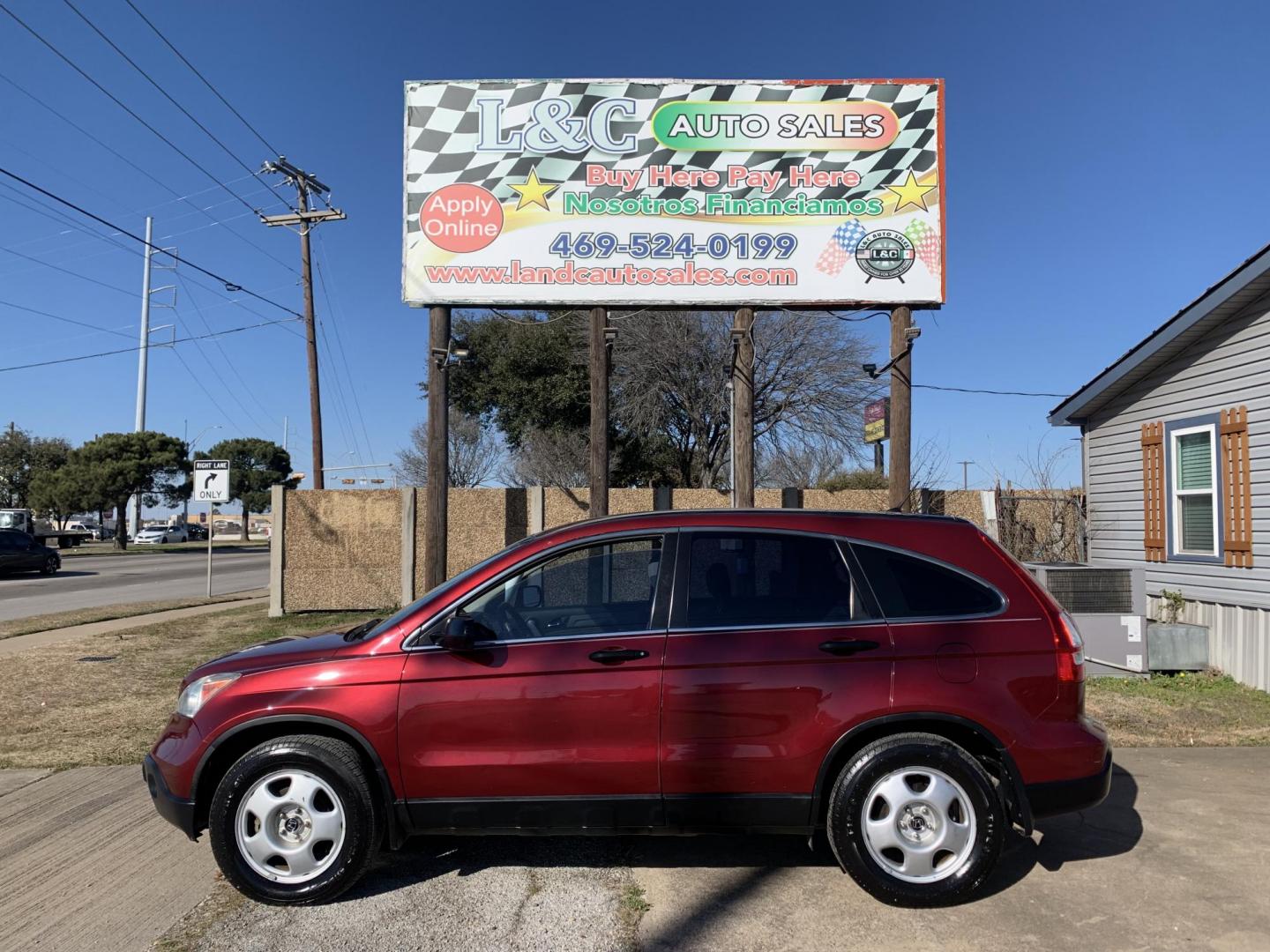 2008 Maroon /Black Honda CR-V LX 2WD AT (3CZRE38358G) with an 2.4L L4 DOHC 16V engine, AUTOMATIC transmission, located at 1830 North Belt Line Road, Irving, TX, 75061, (469) 524-0199, 32.834373, -96.993584 - Photo#2